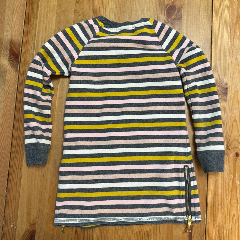 ♠️ Kate Spade Cotton Terry Striped Metallic Zipper Sweatshirt Dress Colorful 4T - Picture 5 of 5